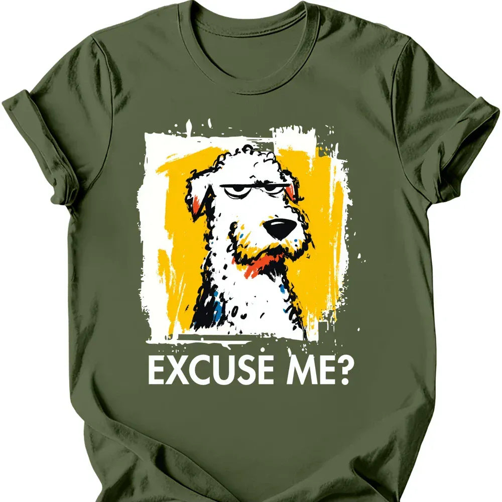 Bedlington Terrier excuse me tee military green