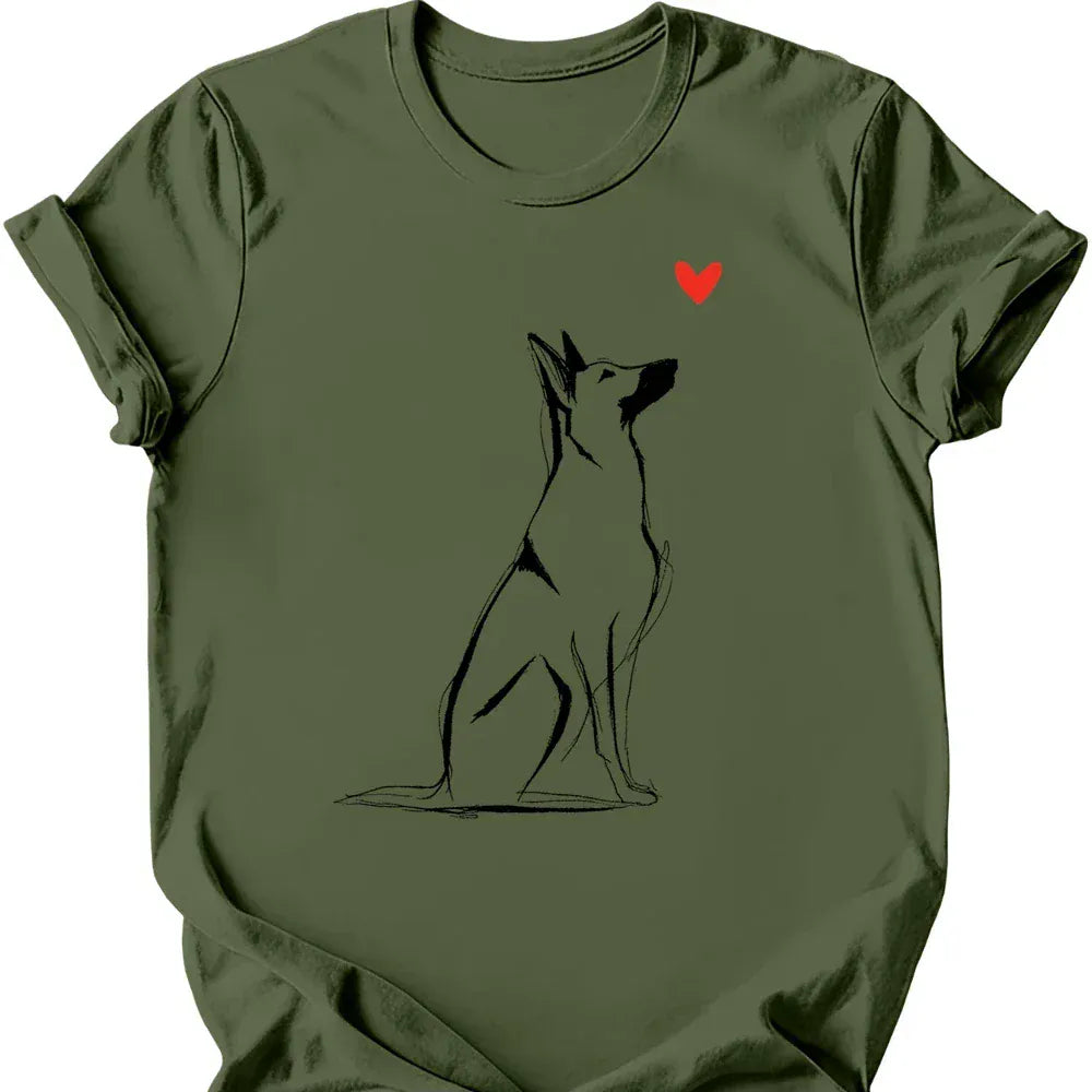 Beligian Malinois sketch tee military green
