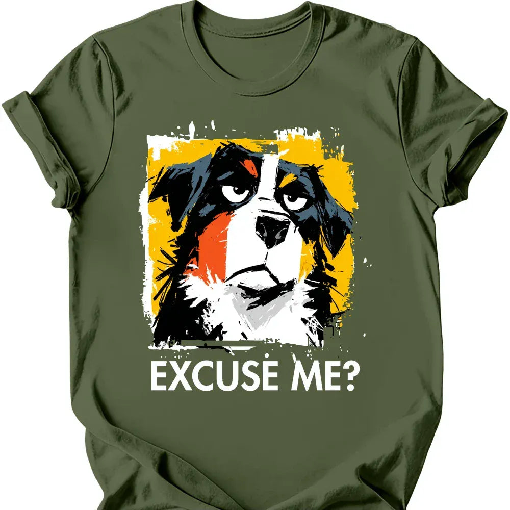 Bernese Mountain Dog excuse me tee military green