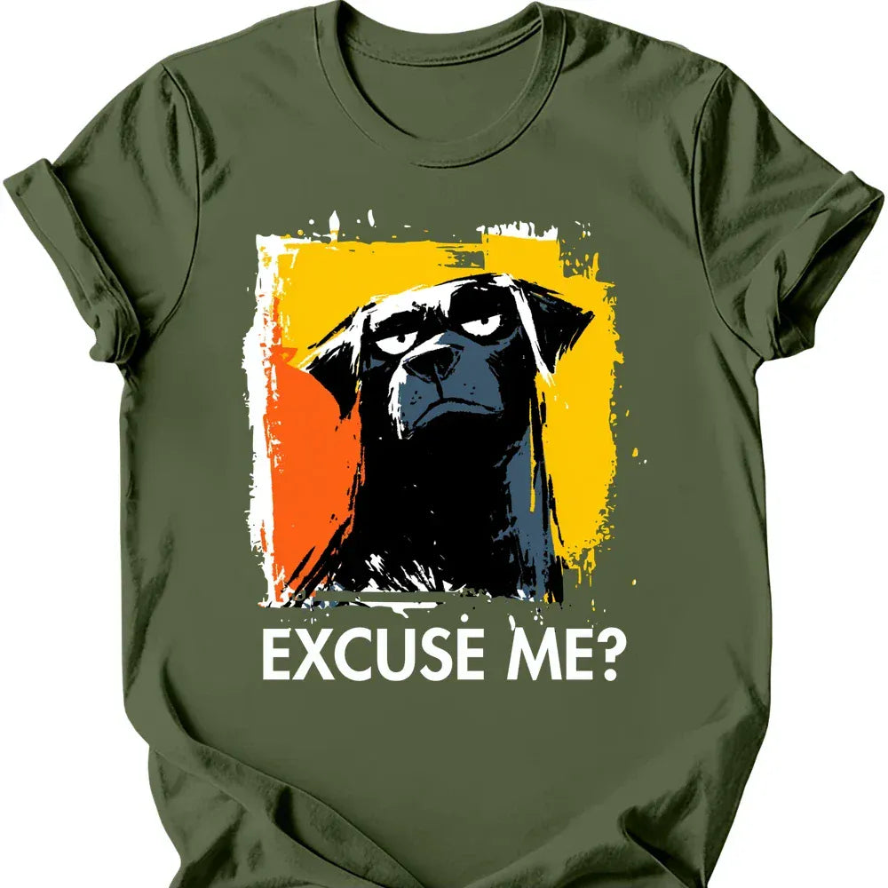 Black Labrador excuse me tee military green