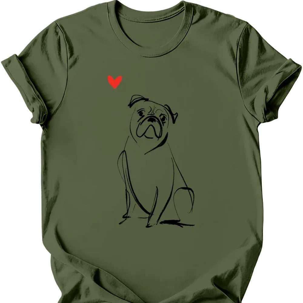 Boxer sketch tee military green