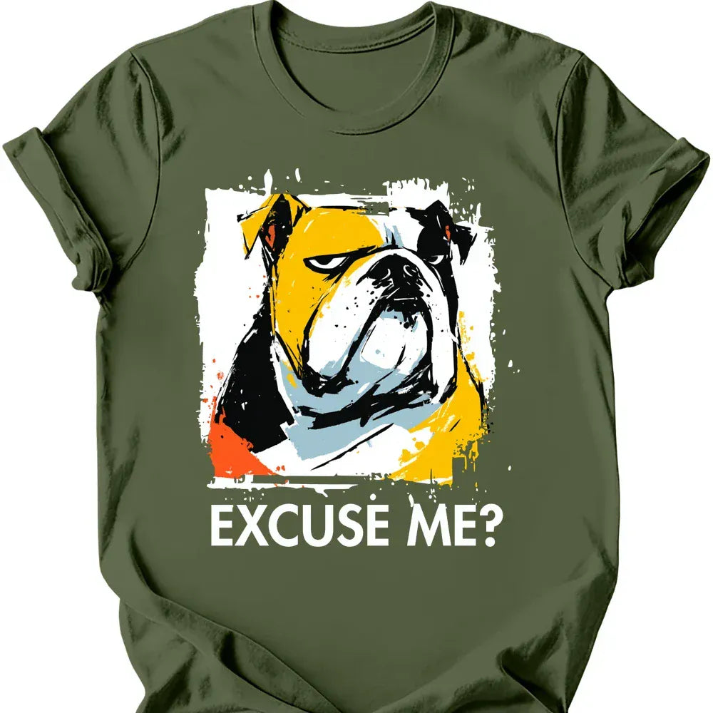 Bulldog excuse me tee military green