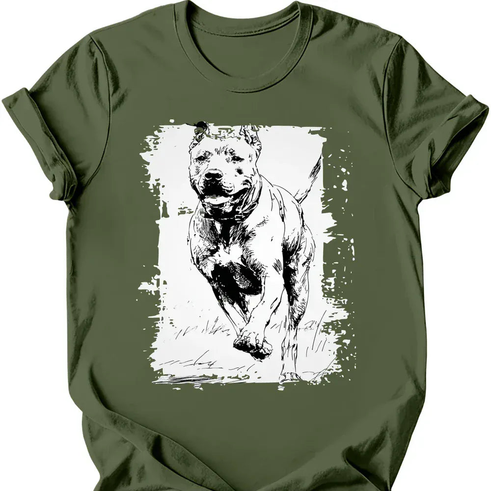 Cane Corso running dog tee military green