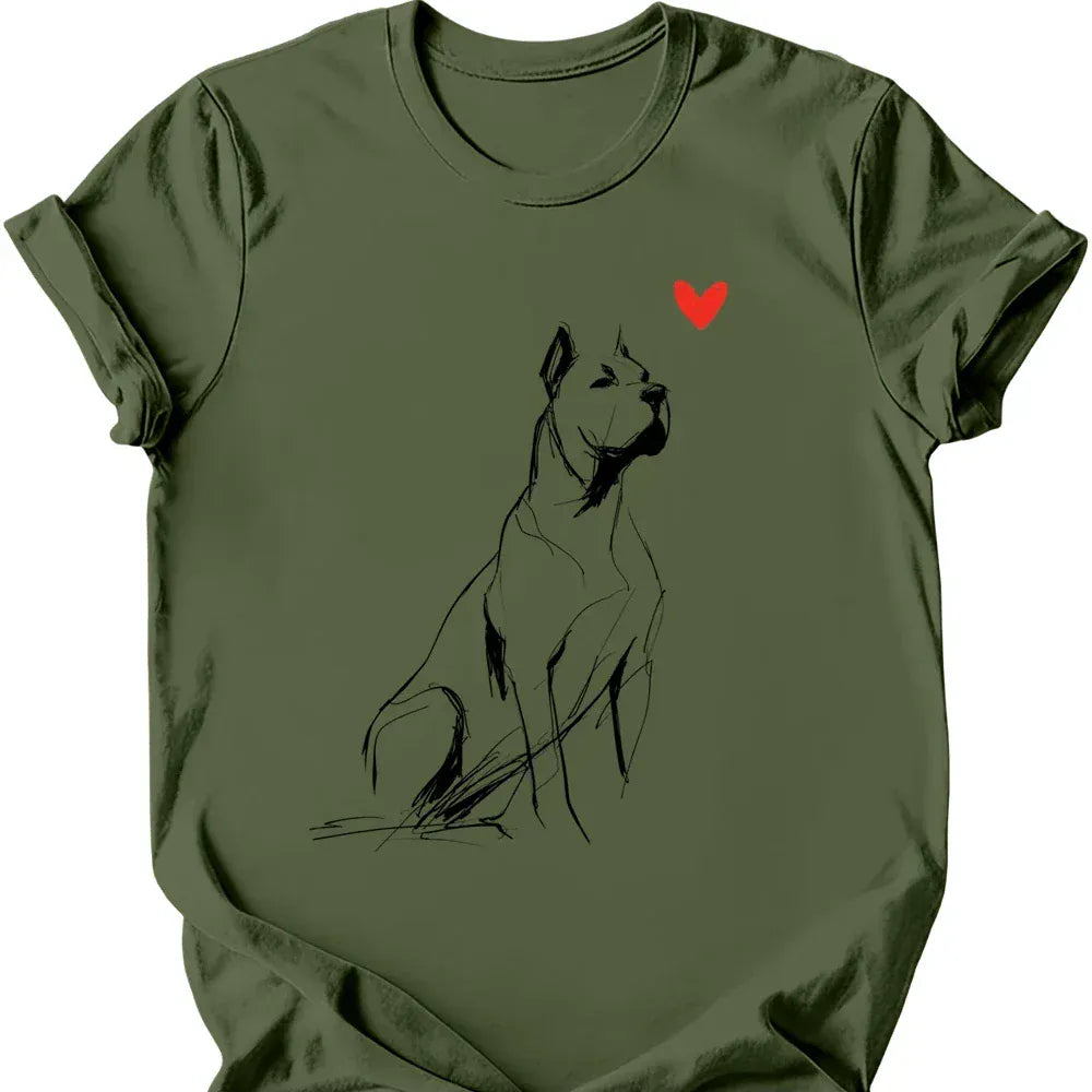Cane Corso sketch tee military green