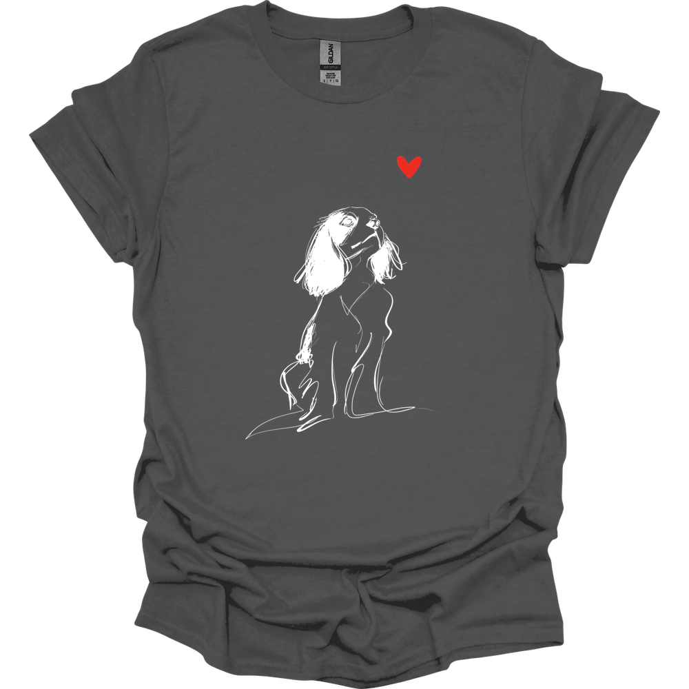 Cavalier King Charles Spaniel - Sketch Dog T-Shirt