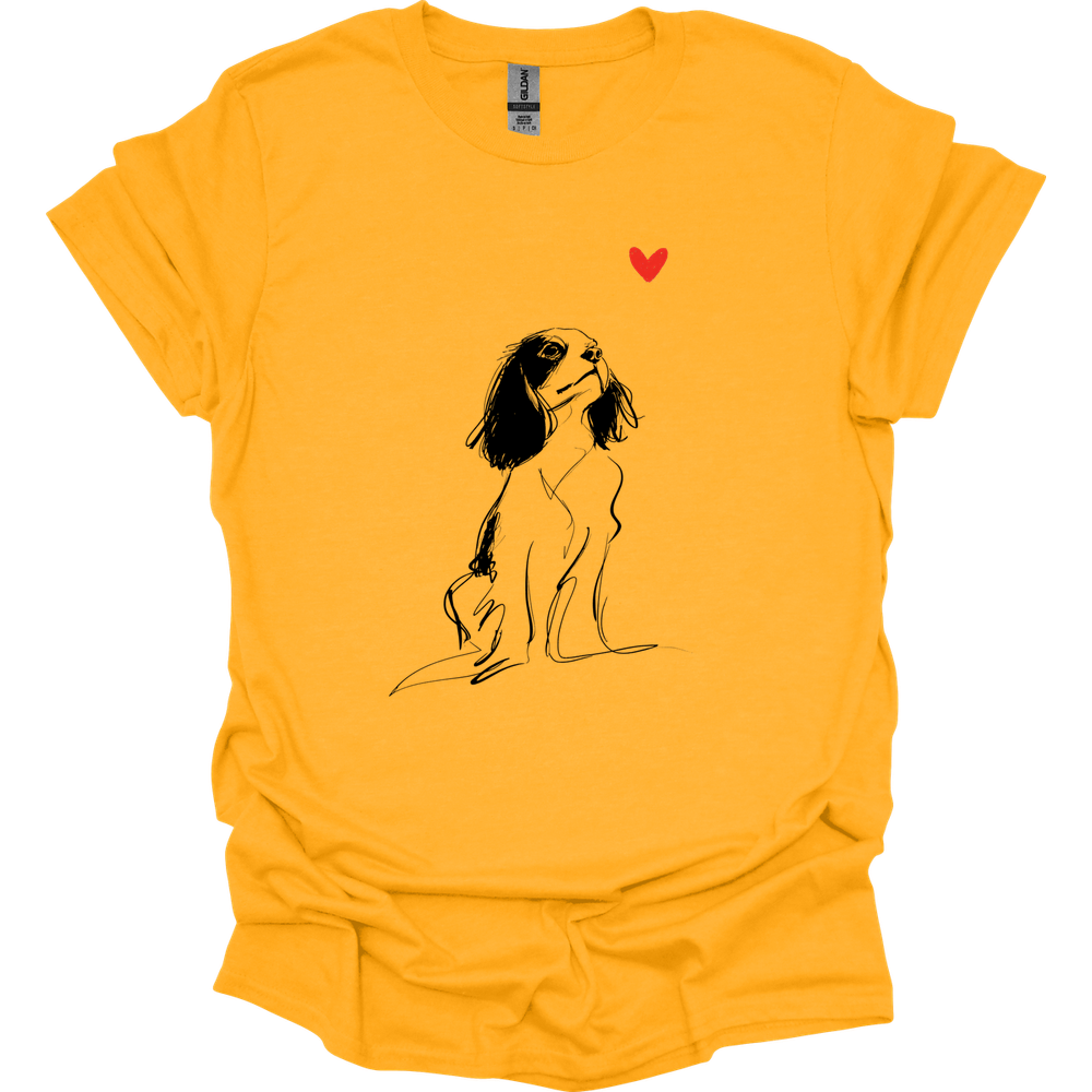 Cavalier King Charles Spaniel - Sketch Dog T-Shirt