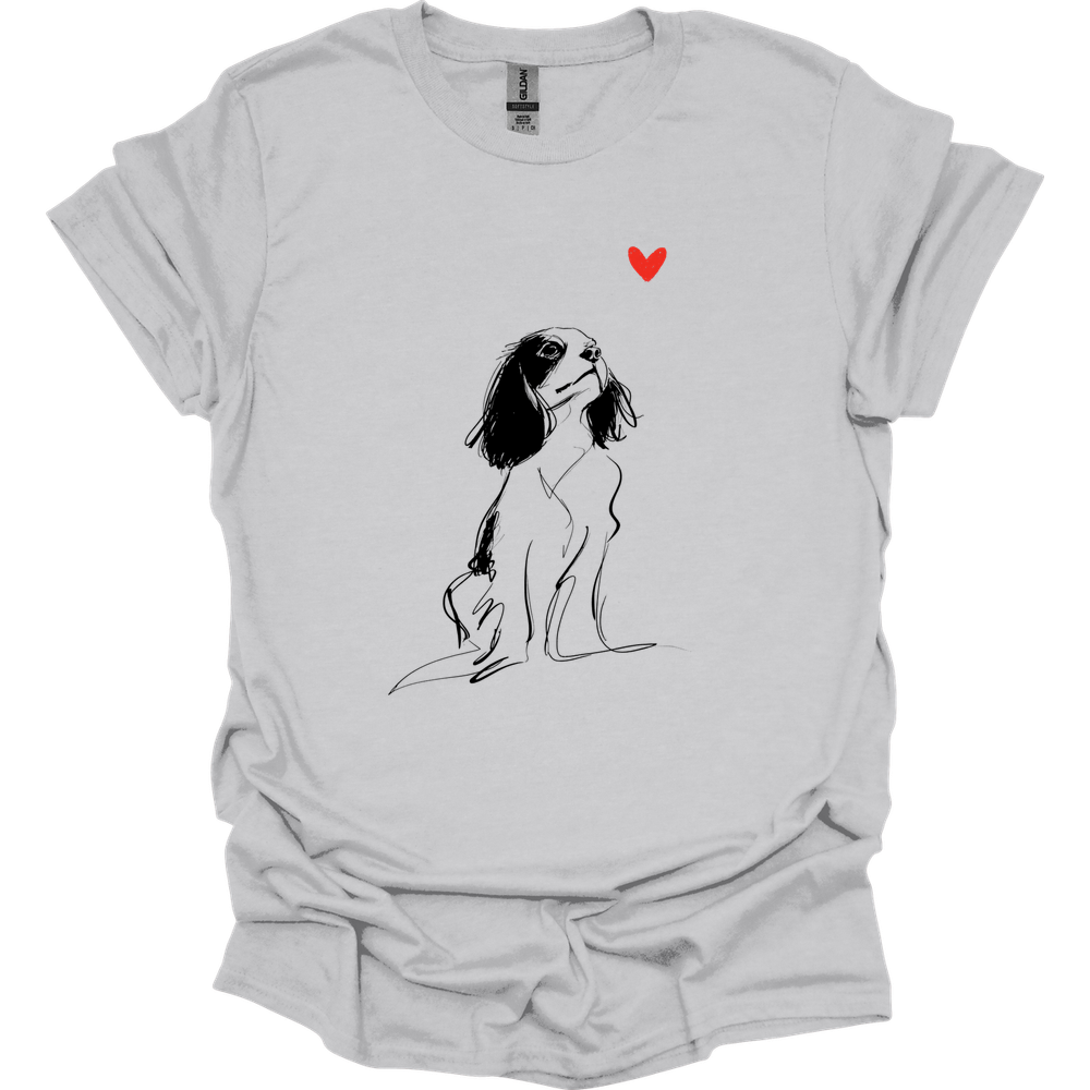 Cavalier King Charles Spaniel - Sketch Dog T-Shirt