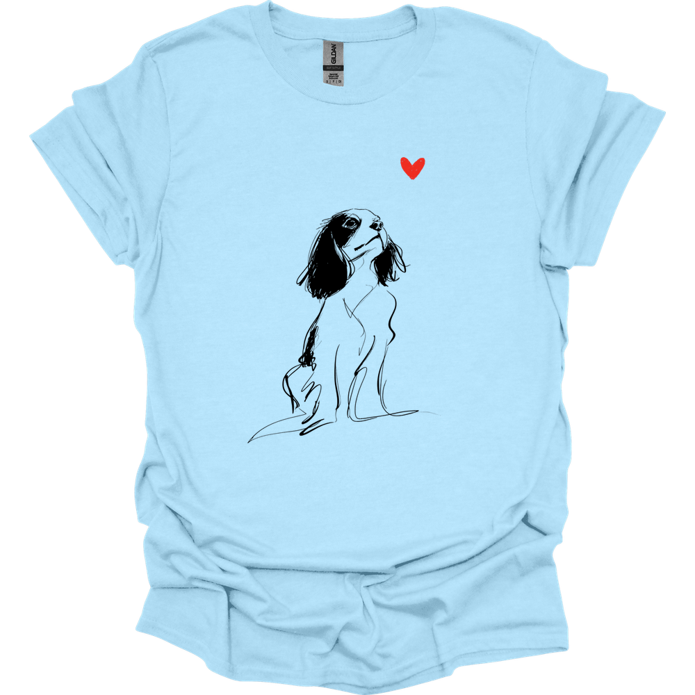 Cavalier King Charles Spaniel - Sketch Dog T-Shirt