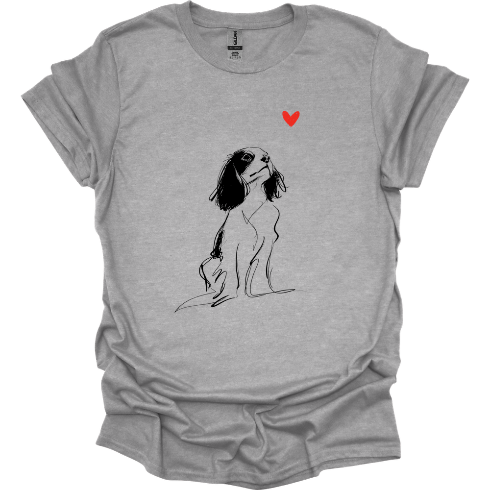 Cavalier King Charles Spaniel - Sketch Dog T-Shirt