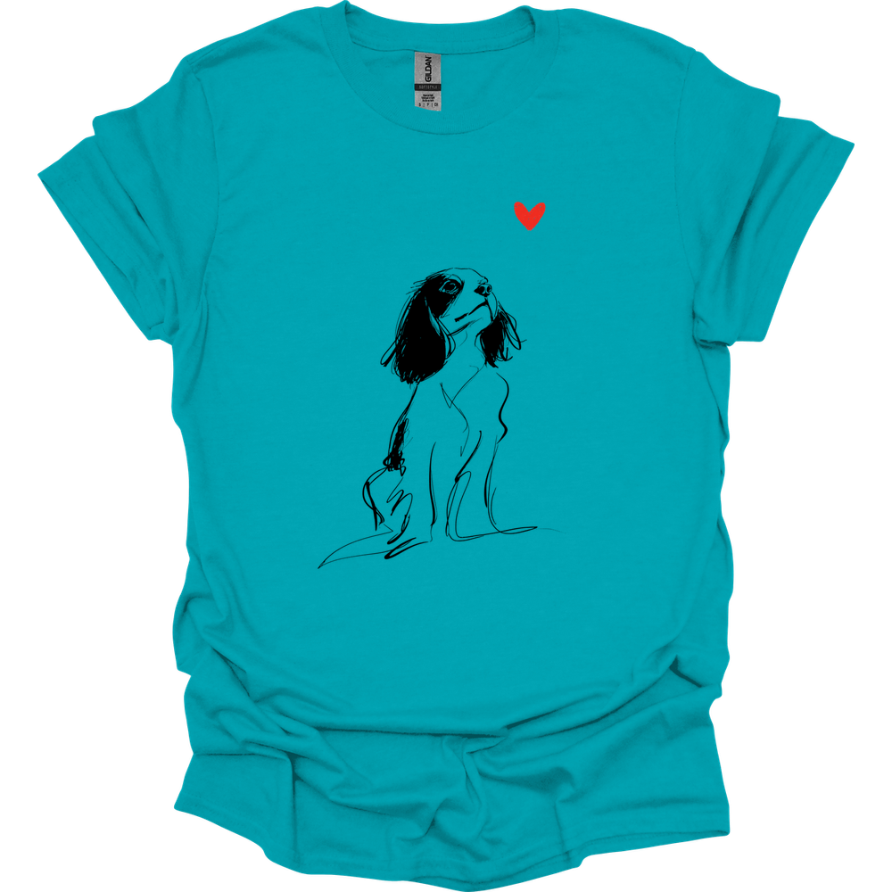 Cavalier King Charles Spaniel - Sketch Dog T-Shirt