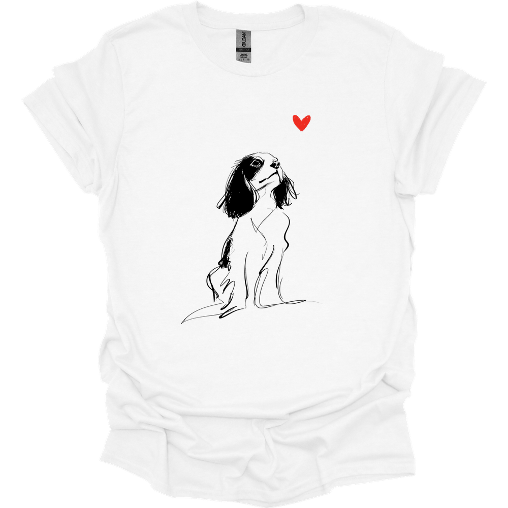Cavalier King Charles Spaniel - Sketch Dog T-Shirt