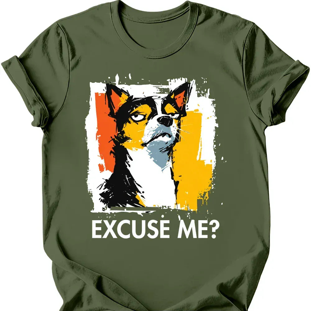 Chihuahua excuse me tee military green