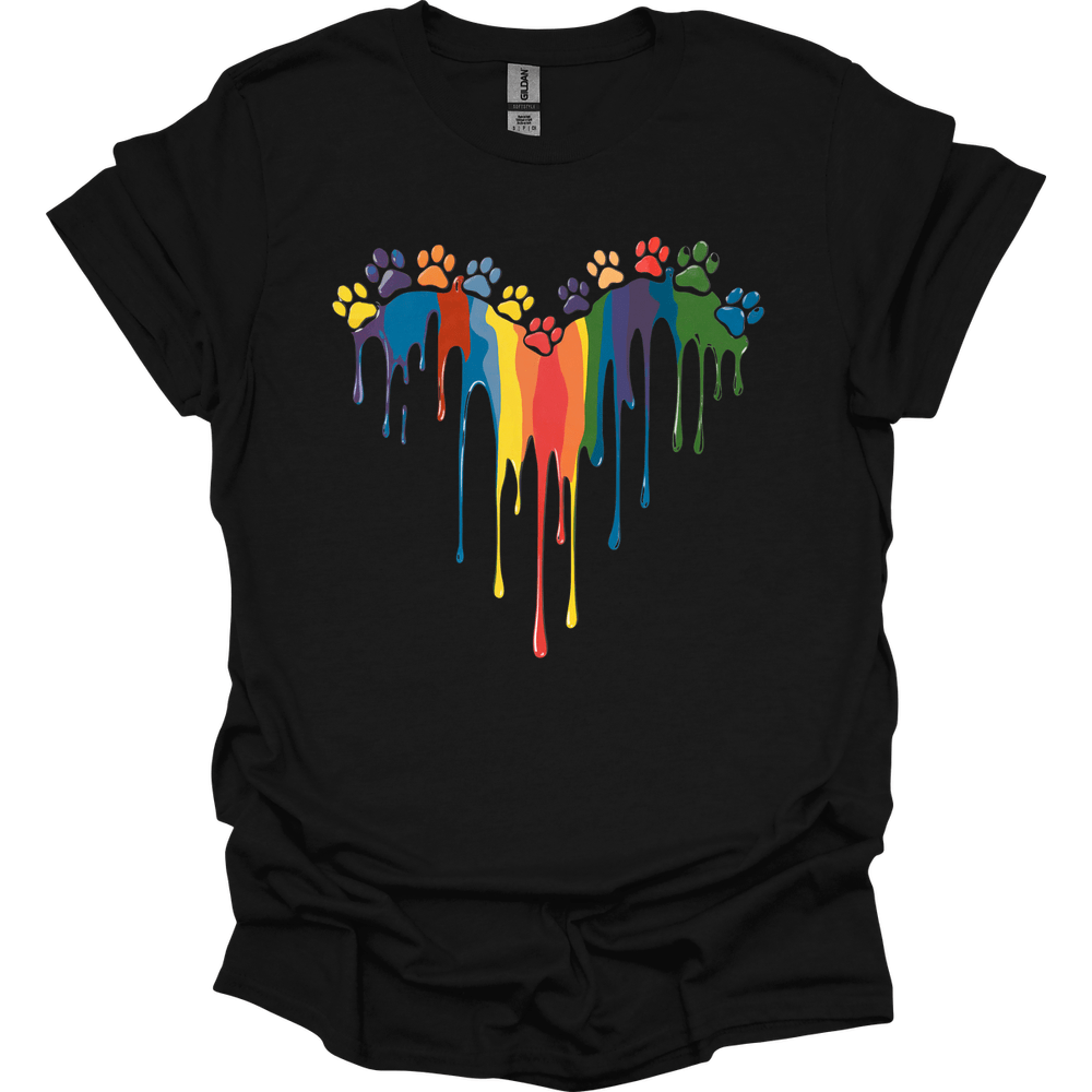 Paint Drip Paw Heart T-Shirt
