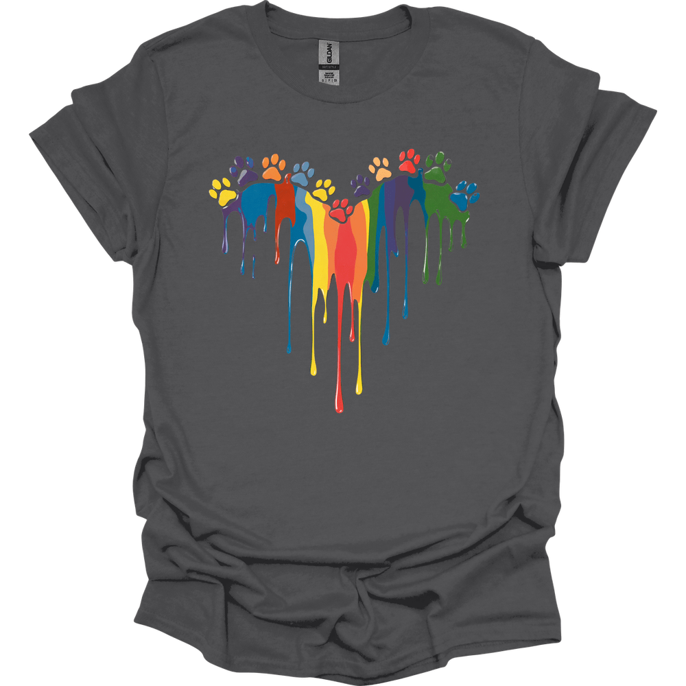 Paint Drip Paw Heart T-Shirt