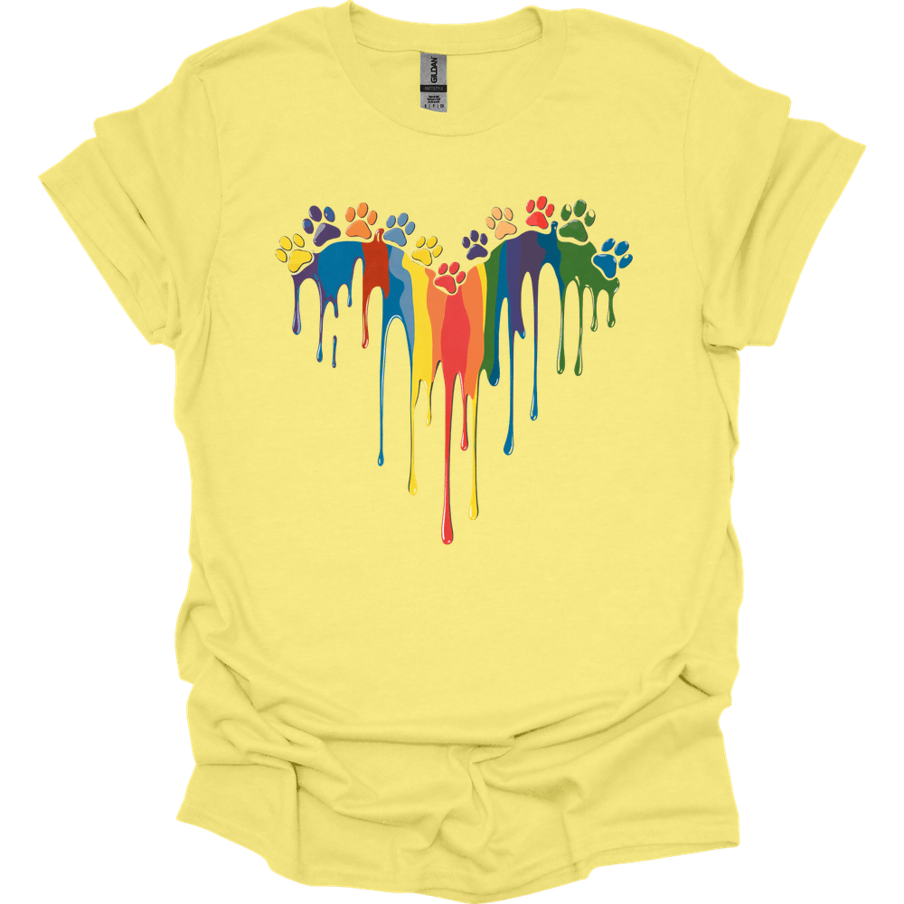 Paint Drip Paw Heart T-Shirt