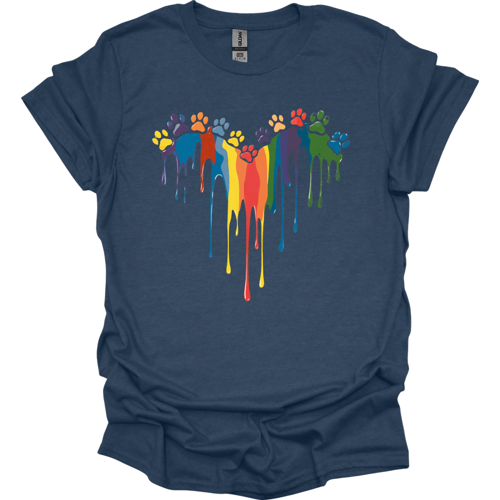 Paint Drip Paw Heart T-Shirt