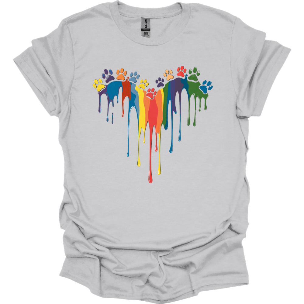 Paint Drip Paw Heart T-Shirt