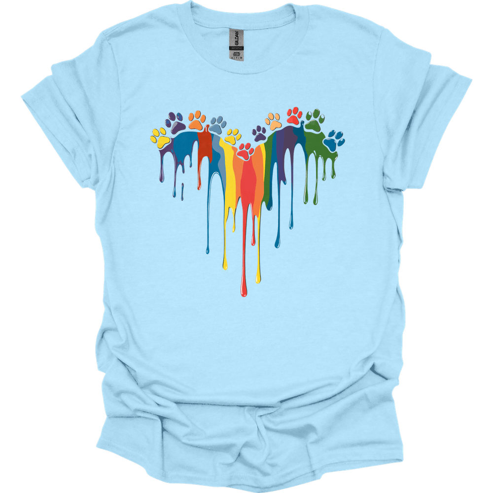 Paint Drip Paw Heart T-Shirt