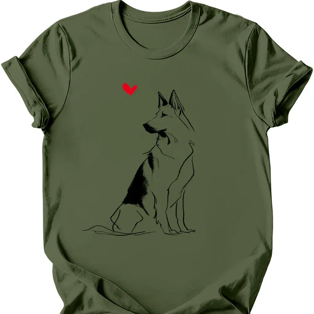 Dutch Shepherd sketch tee military green