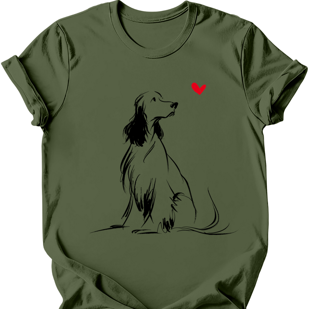 English Springer Spaniel sketch tee military green