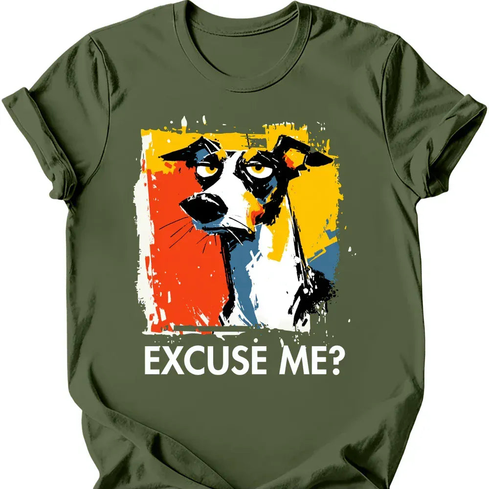 Greyhound excuse me tee military green