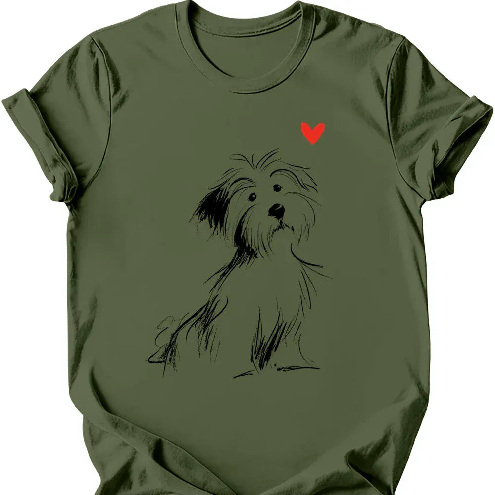 Havanese sketch tee military green