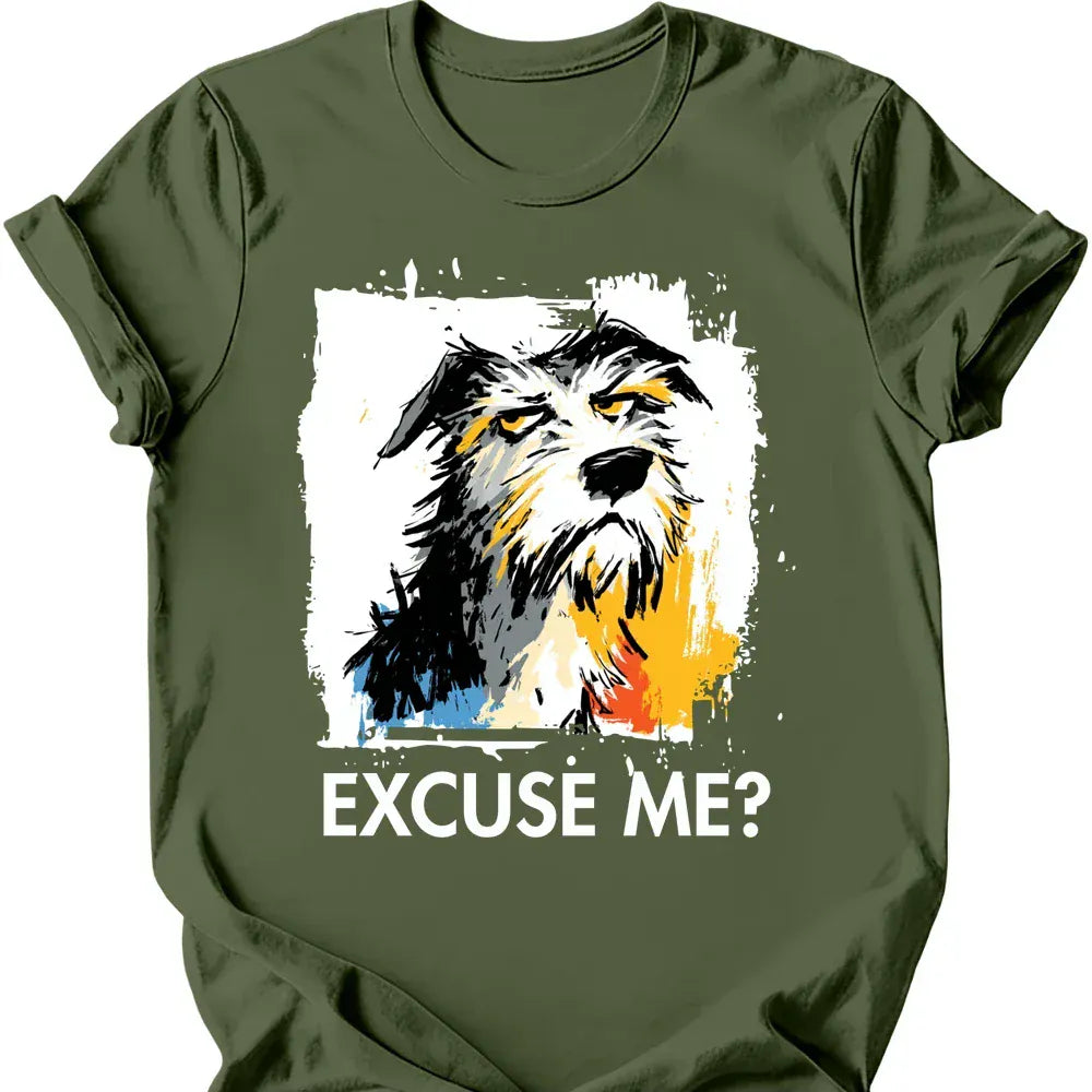 Irish Wolfhound excuse me tee military green