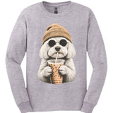 Maltese - Hipster Dog Long Sleeve