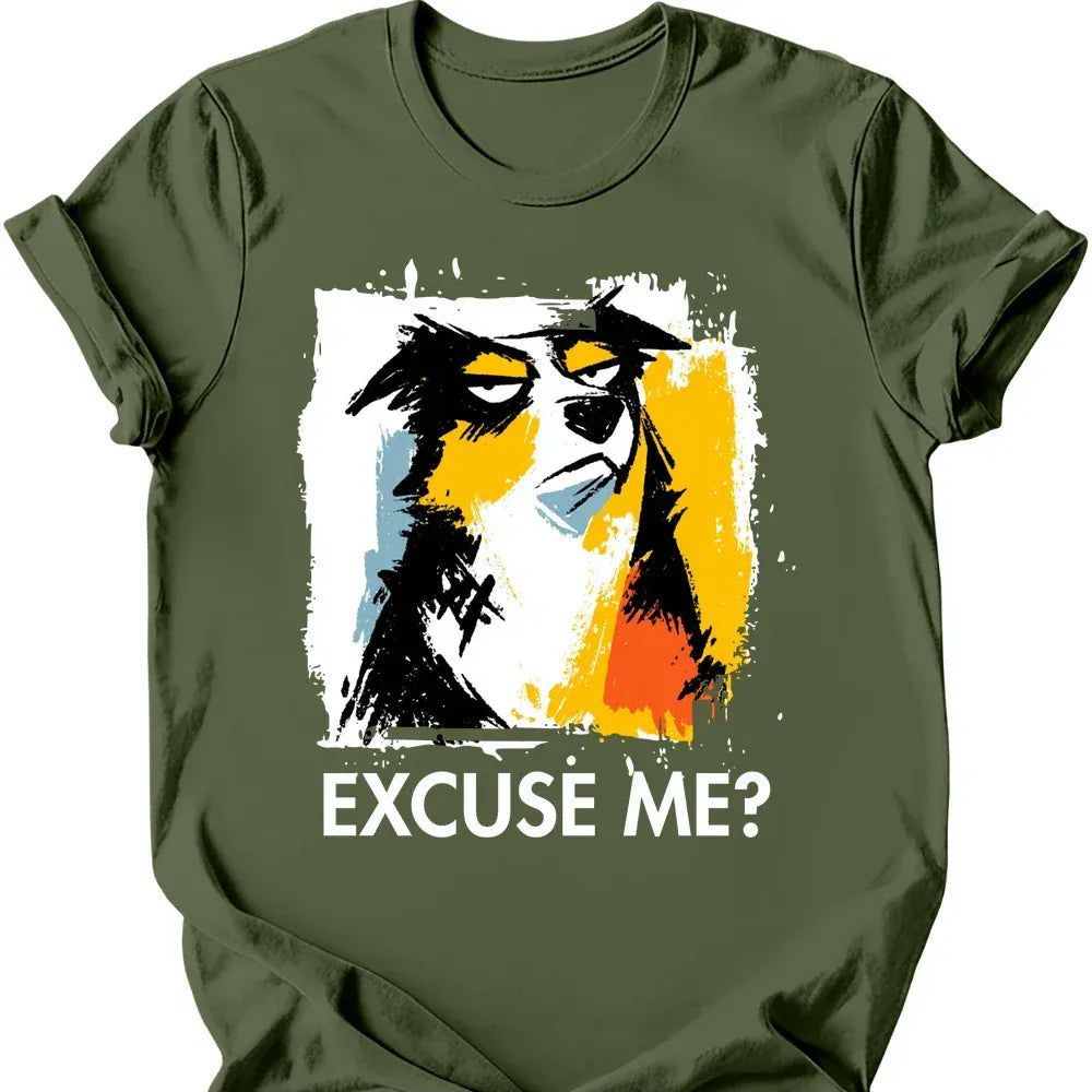 Miniature American Shepherd excuse me tee military green