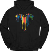 Paint Drip Paw Heart Hoodie