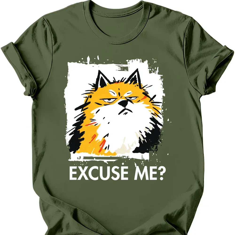 Pomeranian excuse me tee military green