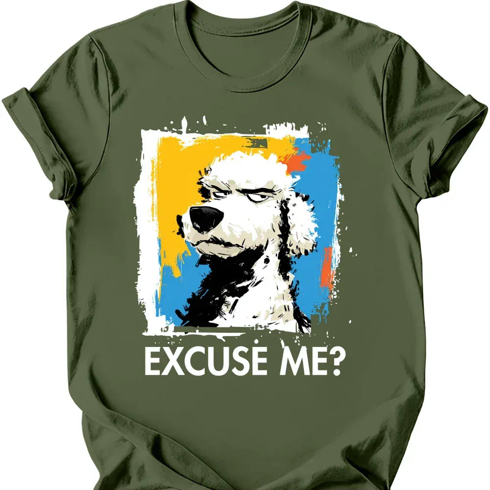 Poodle excuse me tee military green