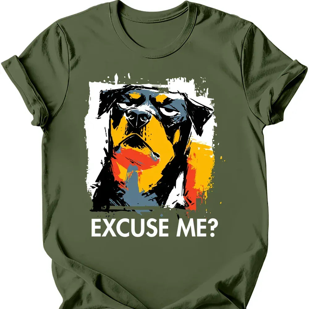 Rottweiler excuse me tee military green