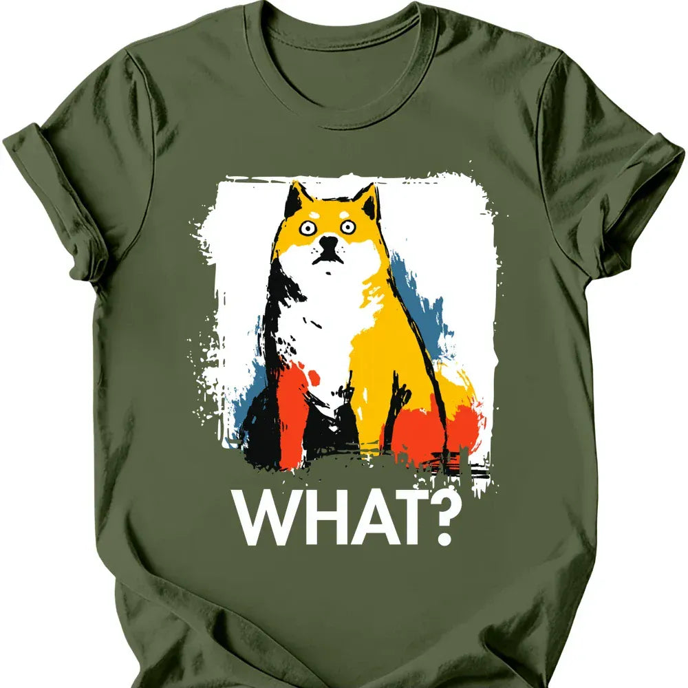 Shiba Inu what tee military green