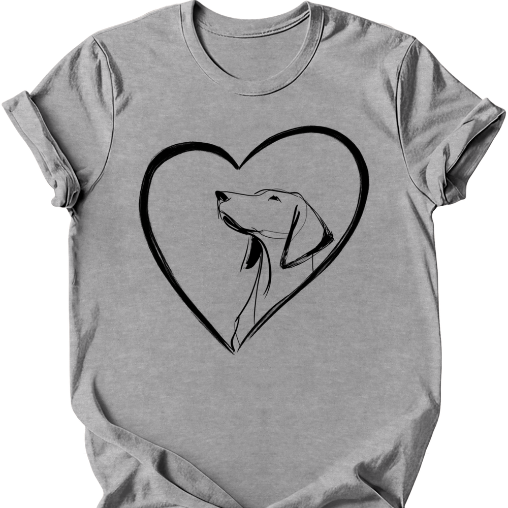 Vizsla heart dog tee sport grey