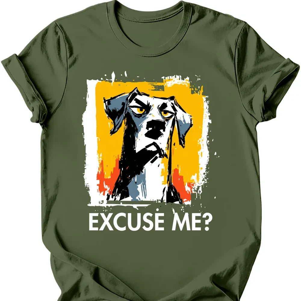 Weimaraner excuse me tee military green