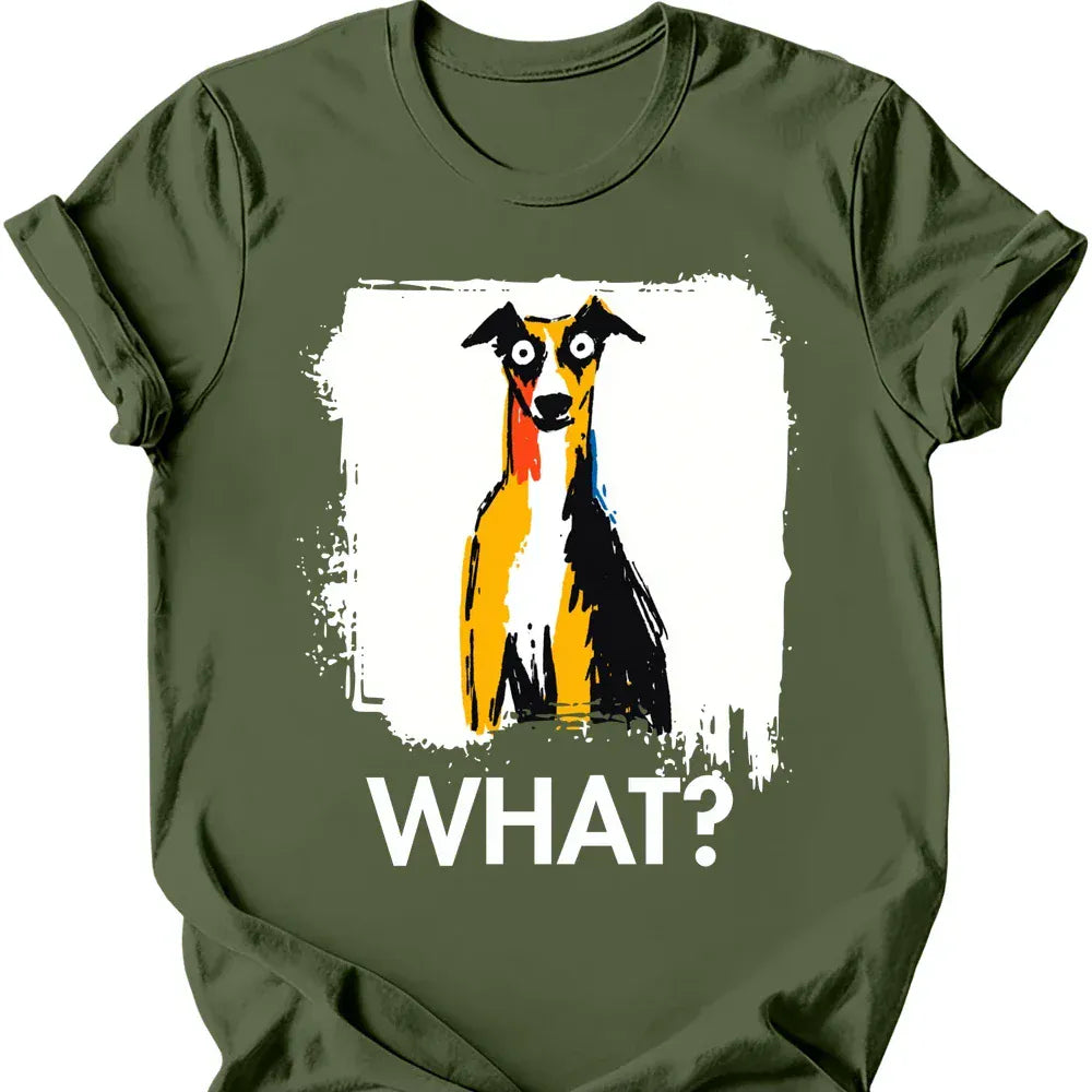 whippet what dog shirt military green color