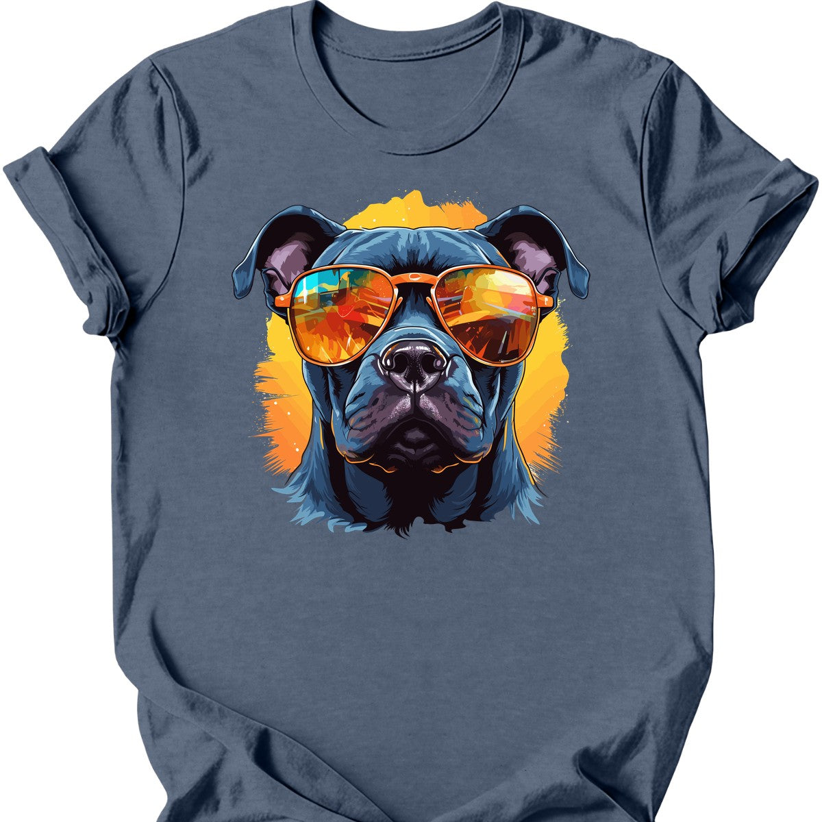 Staffordshire Bull Terrier - Top Dog T-Shirt - Heather Indigo