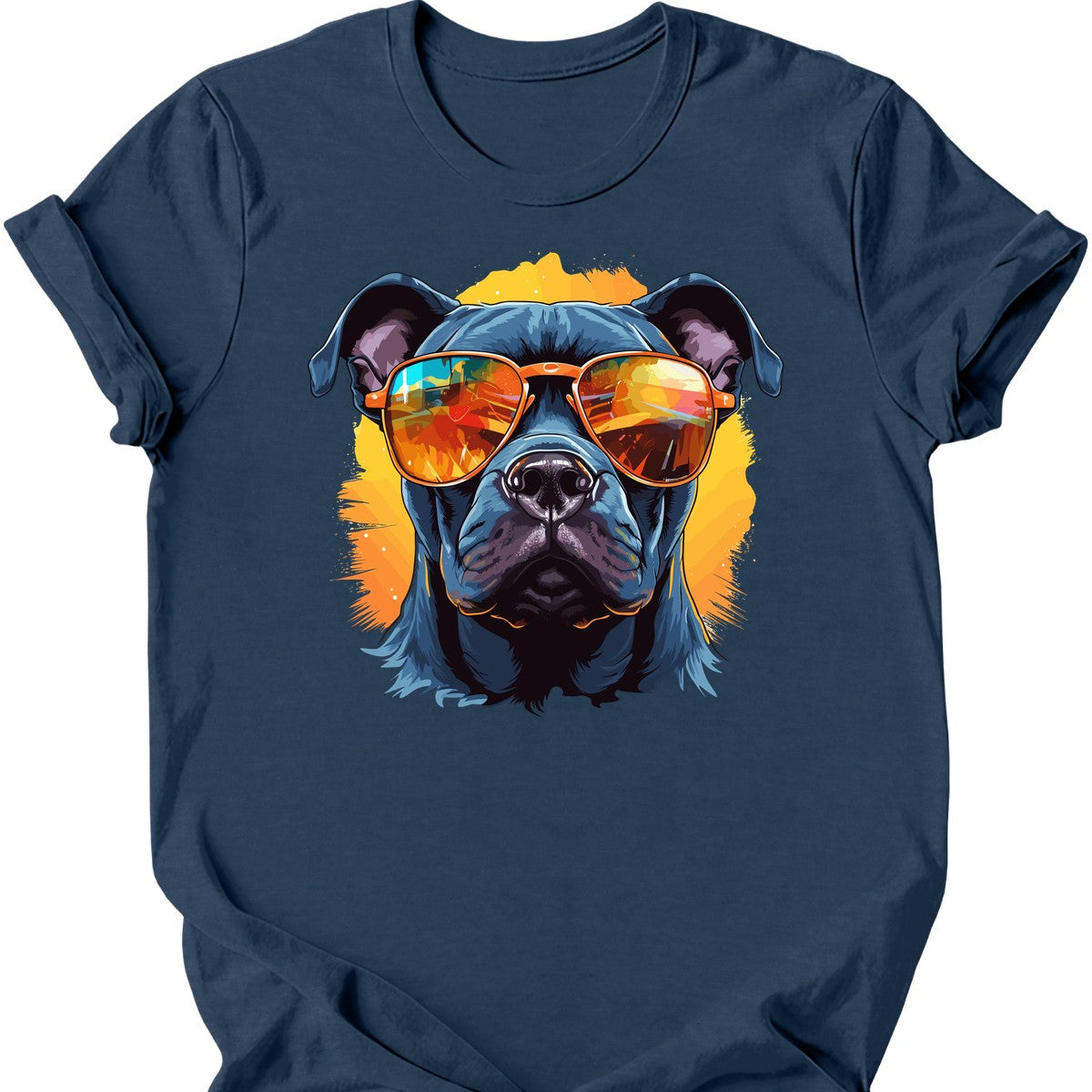Staffordshire Bull Terrier - Top Dog T-Shirt - Heather Navy