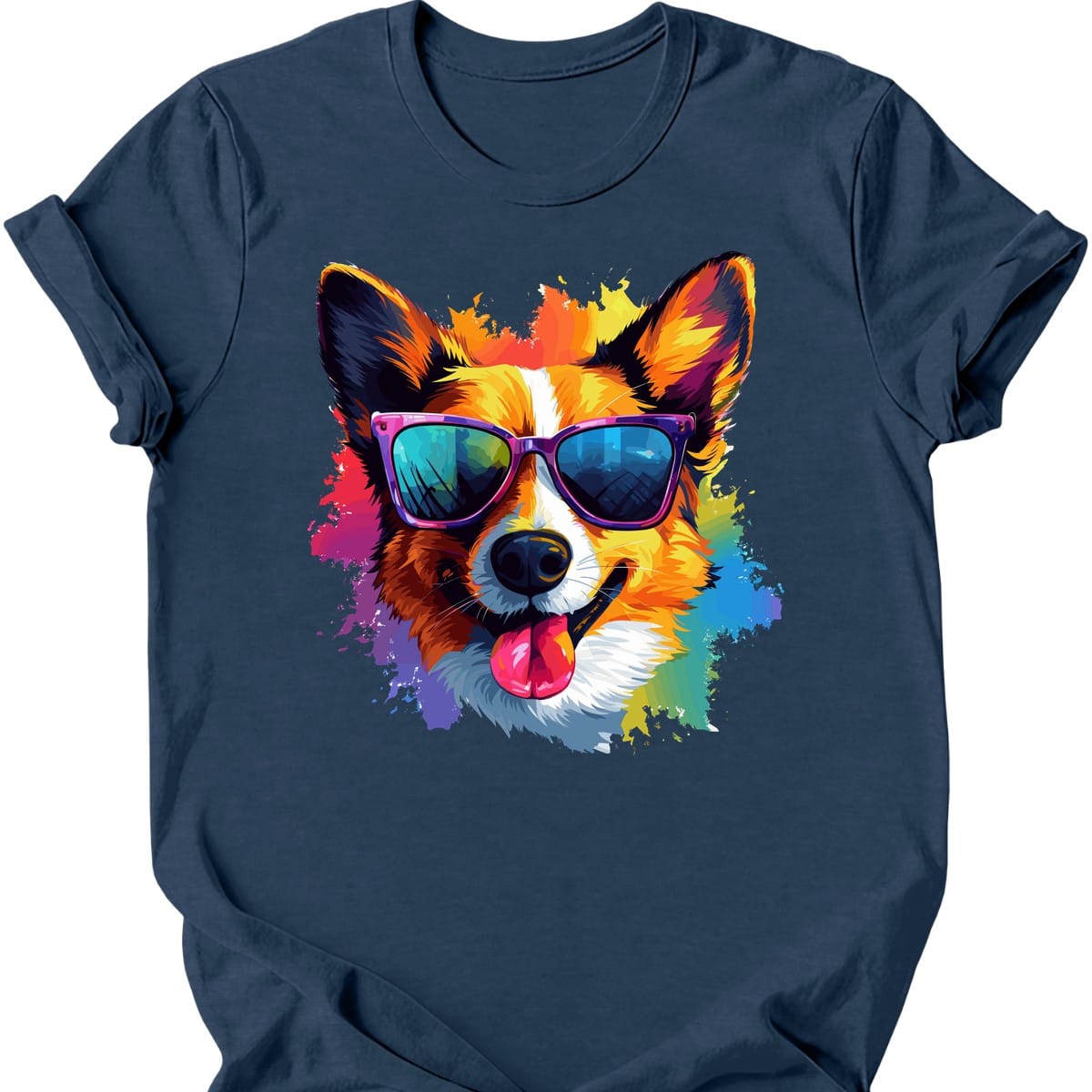 Welsh Corgi - Top Dog T-Shirt - Heather Navy