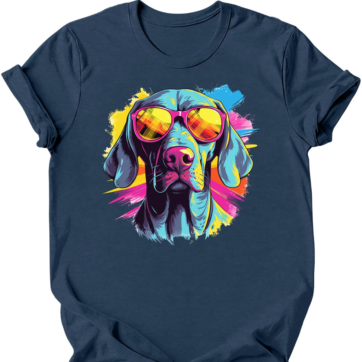 Weimaraner - Top Dog T-Shirt - Heather Navy