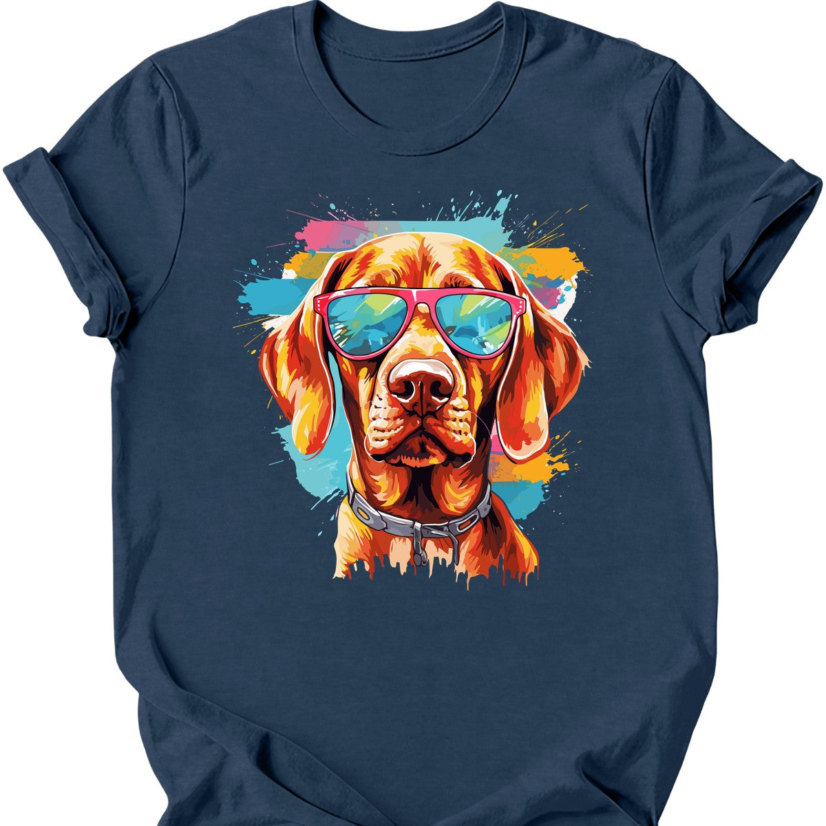 Vizsla - Top Dog T-Shirt - Heather Navy
