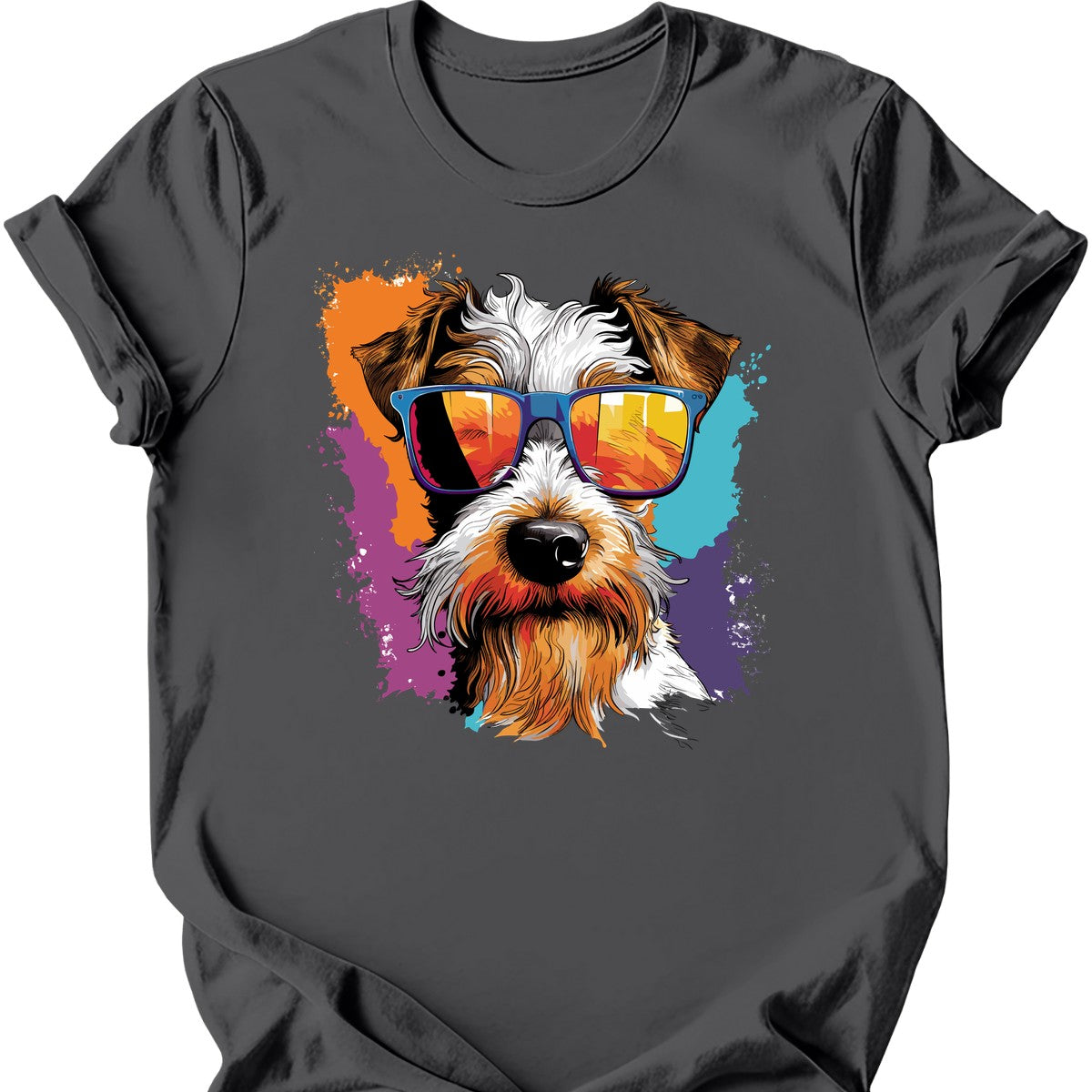 Wire Fox Terrier - Top Dog T-Shirt - Charcoal