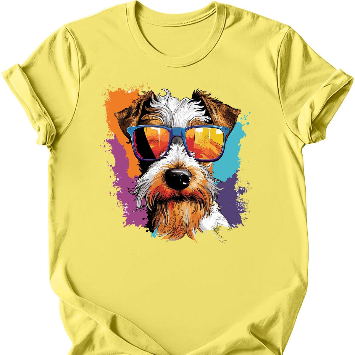 Wire Fox Terrier - Top Dog T-Shirt - Cornsilk