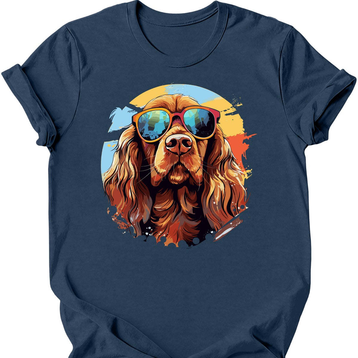 Sussex Spaniel - Top Dog T-Shirt - Heather Navy