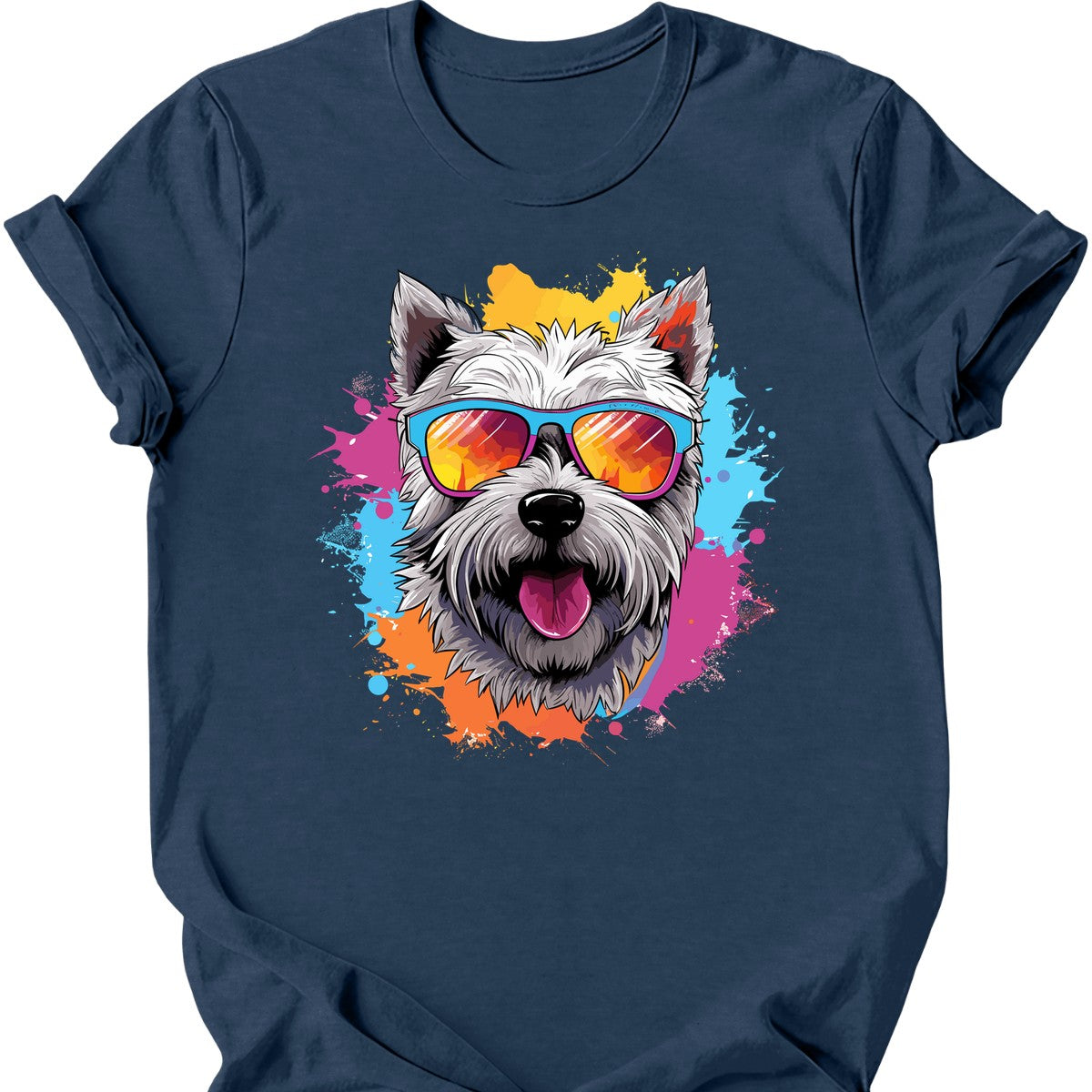 West Highland White Terrier - Top Dog T-Shirt - Heather Navy