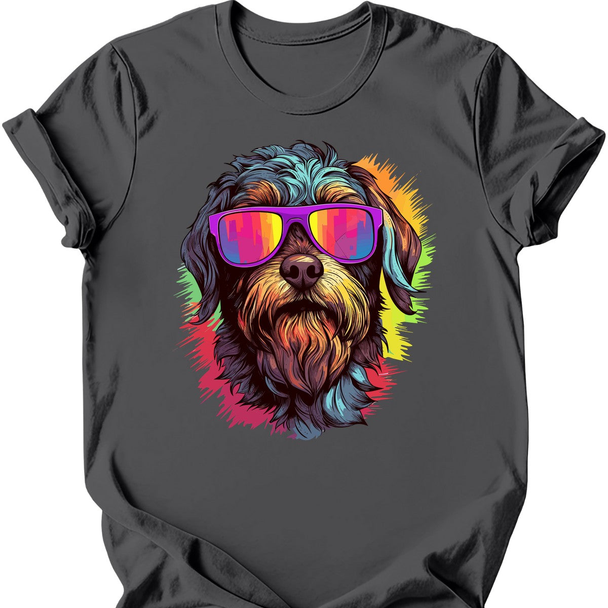 Wirehaired Pointing Griffon - Top Dog T-Shirt - Charcoal