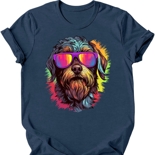 Wirehaired Pointing Griffon - Top Dog T-Shirt - Heather Navy