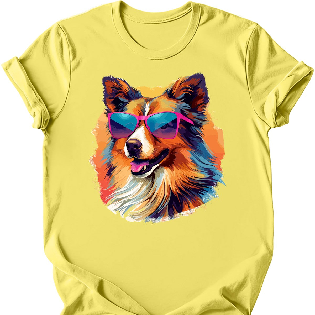 Shetland Sheepdog - Top Dog T-Shirt - Cornsilk