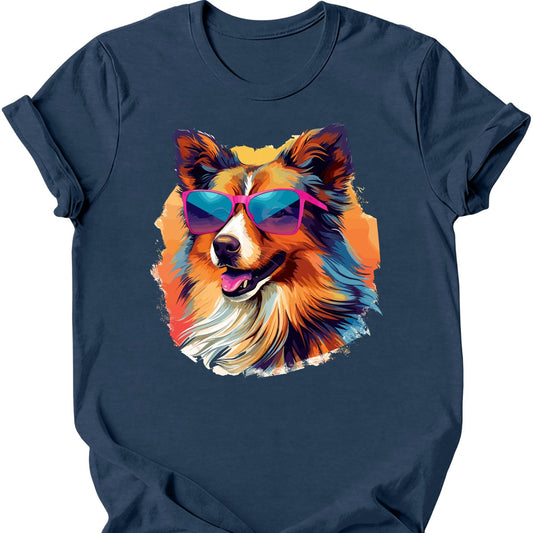 Shetland Sheepdog - Top Dog T-Shirt - Heather Navy